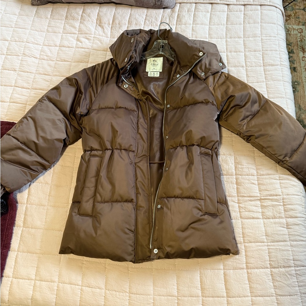 Abercrombie & Fitch Brown Ultra Mid Puffer Jacket